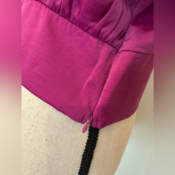Venus NWT SZ 12 Elegant Women's Fuschia Pink Criss Cross Blouse - Picture 5 of 7